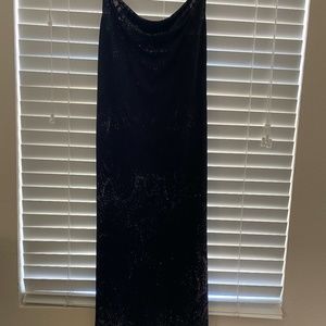 black and rose gold slip dress